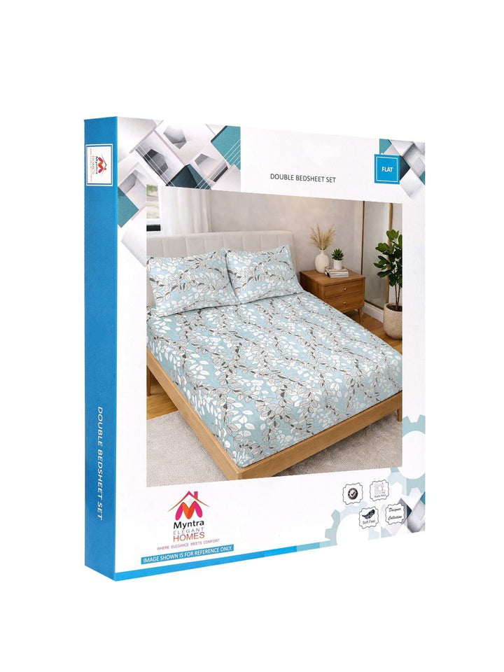 Myntra Elegant Homes Multicolor Floral 300 TC King Double Bedsheet dengan 2 Sarung Bantal