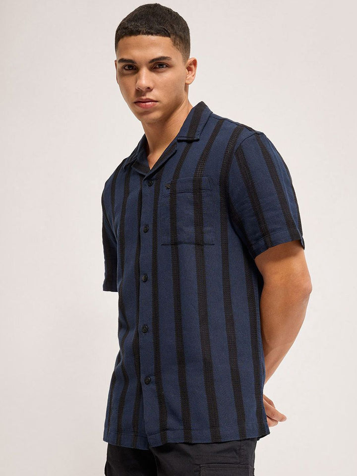 THE BEAR HOUSE Men Multi Stripes Opaque Casual Shirt
