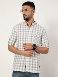 Thomas Scott Men Premium Slim Fit Opaque Checked Casual Shirt