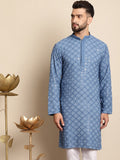 Anouk Dihiasi Labuci Kolar Mandarin Perincian Cotton Straight Kurta