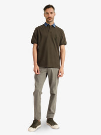 RARE RABBIT Men Solid Polo Collar Cotton T-shirt