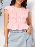 DressBerry Pastel Paradise Smocked Ruffled Top