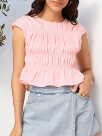 DressBerry Pastel Paradise Smocked Ruffled Top