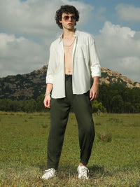 Campus Sutra Men Relaxed Fit Mid-Rise Trousers