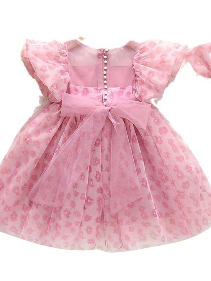 YK Girls Floral Print Empire Dress
