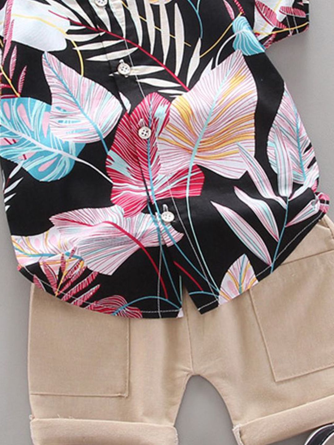 YK Boys Printed Shirt With Shorts Clothing Set