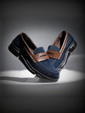 MONKSTORY Gravity Lift Supreme Comfort Mesh Slip-On Sneakers - Navy & Brown
