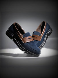 MONKSTORY Gravity Lift Supreme Comfort Mesh Slip-On Sneakers - Navy & Brown