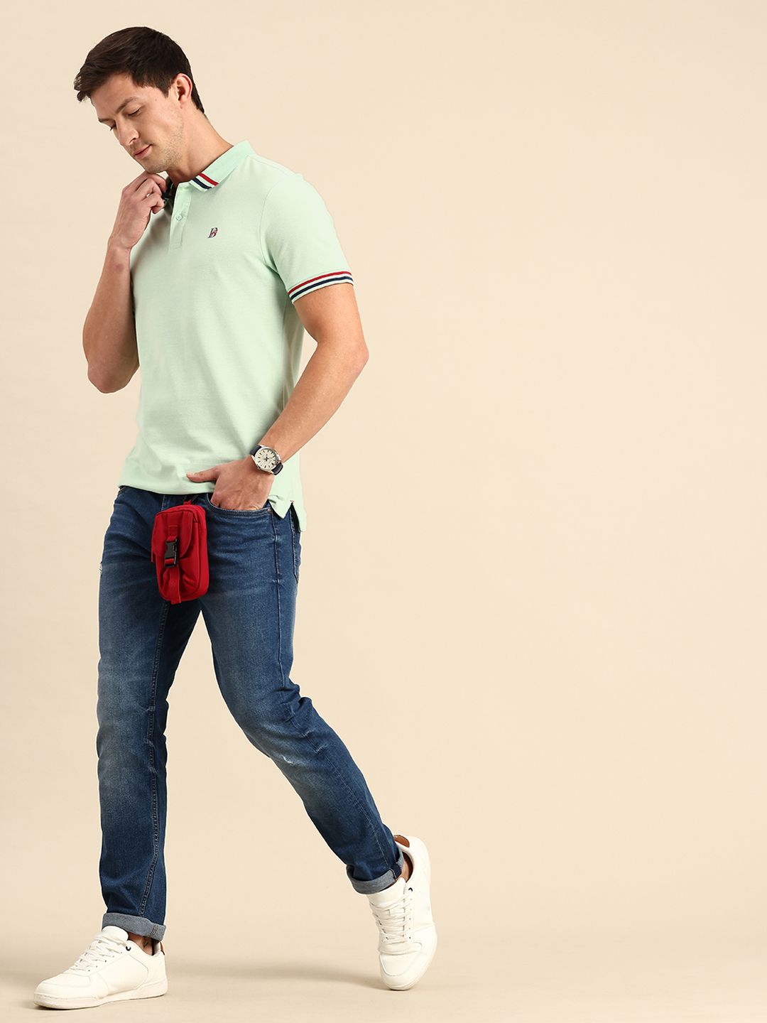 Being Human Polo Collar Pure Cotton T-shirt