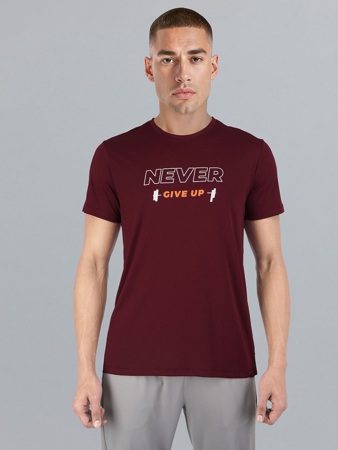 HRX by Hrithik Roshan Typography Printed Rapid-Dry Training T-shirt