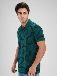 SPYKAR Men Typography Printed Polo Collar Pockets Slim Fit T-shirt