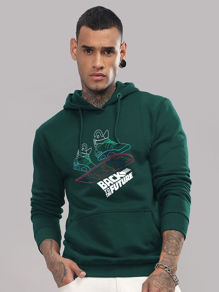 ADRO Men Printed Hooded Sweatshirt
