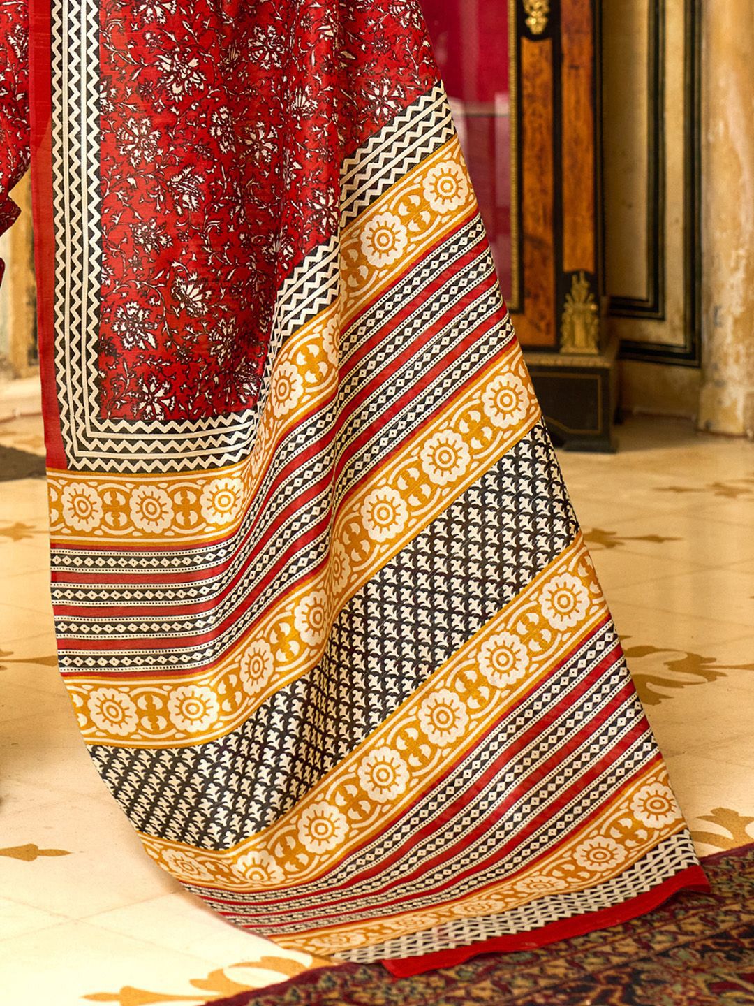 Saree mall Ethnic Motifs Art Silk Bhagalpuri Sarees