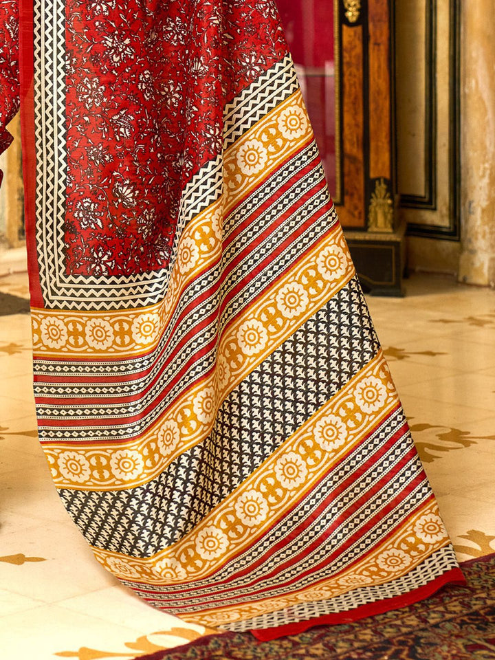 Saree mall Ethnic Motifs Art Silk Bhagalpuri Sarees
