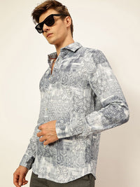 Thomas Scott Men Premium Slim Fit Opaque Printed Casual Shirt