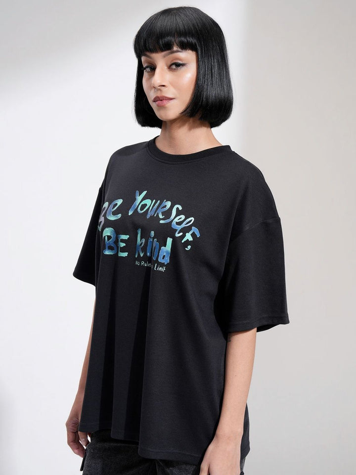 Street By Tokyo Talkies Women Printed Short Sleeved Oversized T-shirt