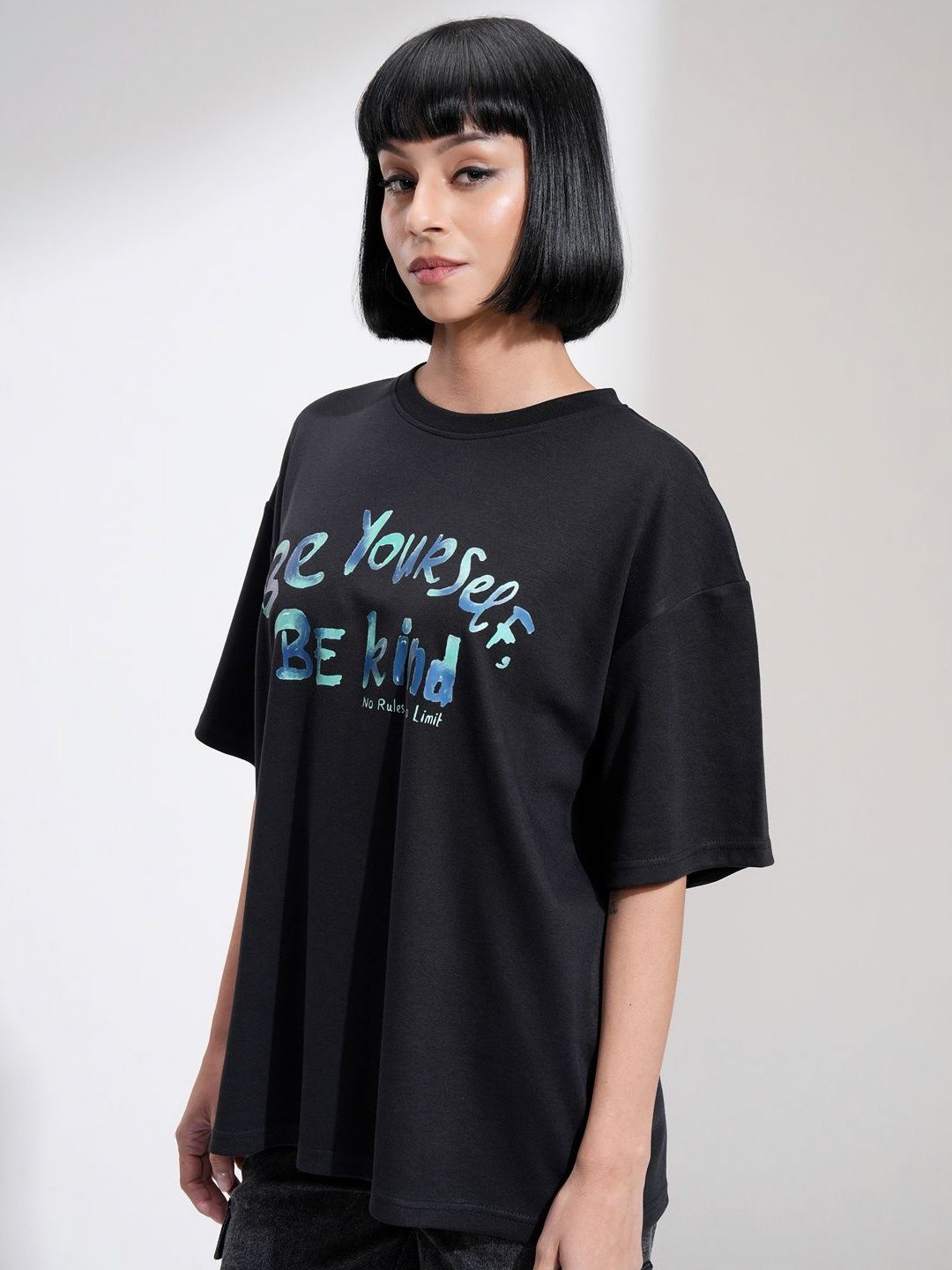Street By Tokyo Talkies Women Printed Short Sleeved Oversized T-shirt