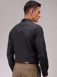 The Indian Garage Co. X Luxe Men Cutaway Collar Micro Ditsy Printed Slim Fit Formal Shirt