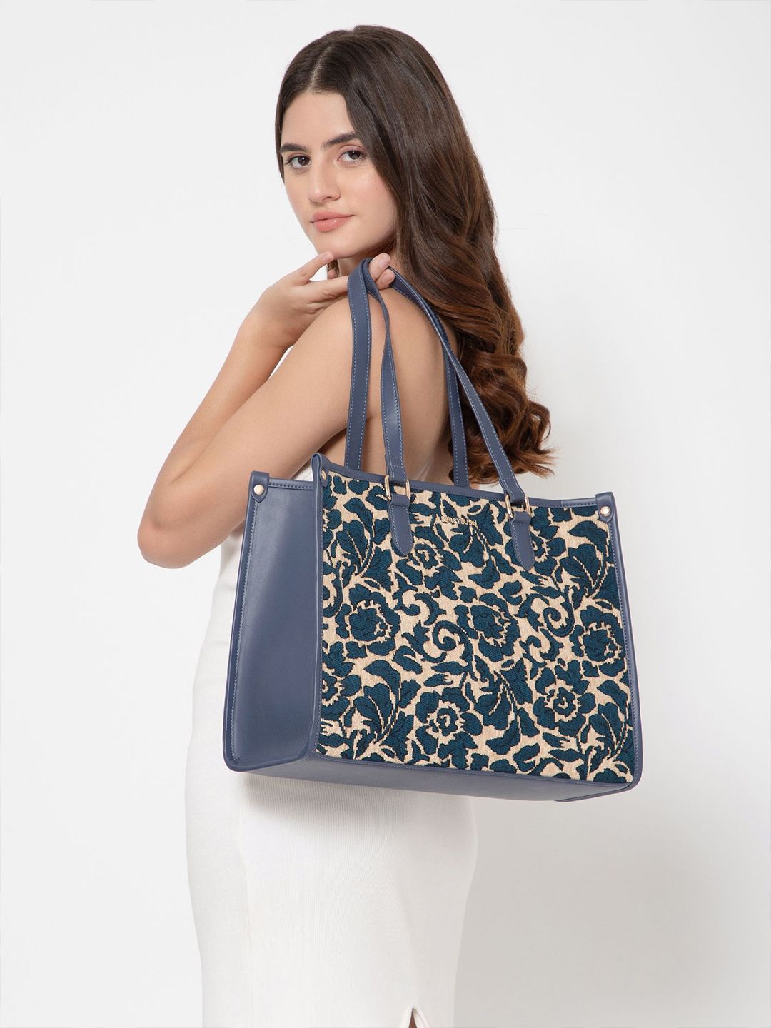 Berrylush Floral Printed Structured Shoulder Bag