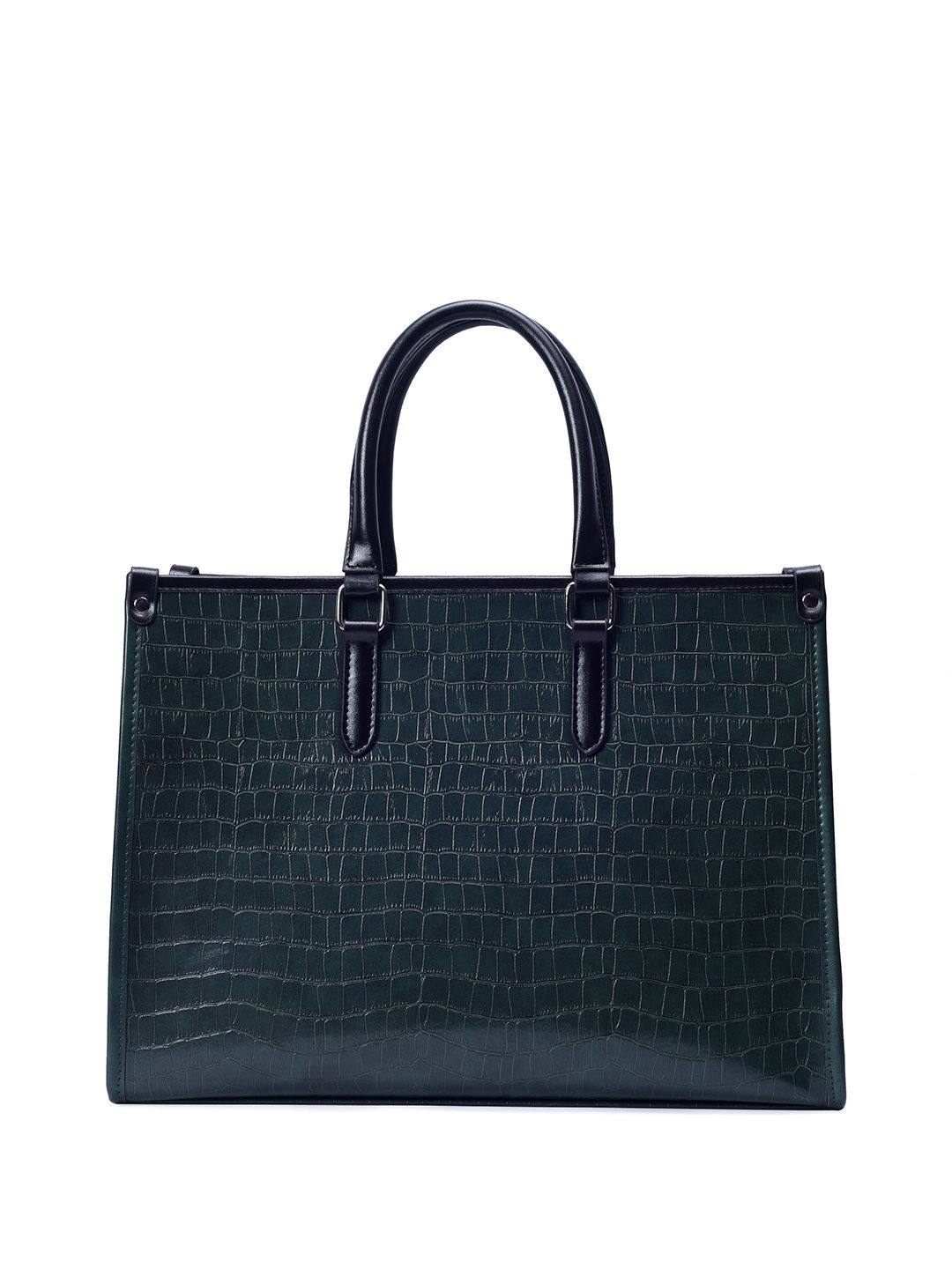 Lino Perros Croc Textured Structured Handheld Bag