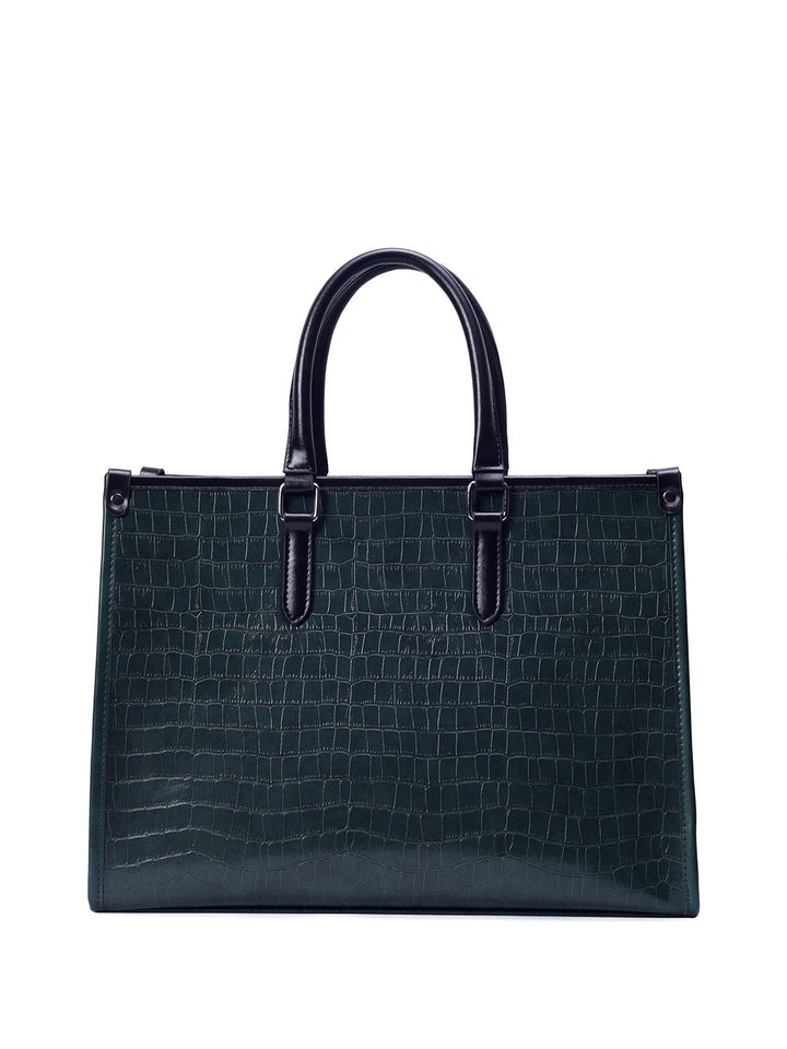 Lino Perros Croc Textured Structured Handheld Bag