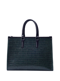 Lino Perros Croc Textured Structured Handheld Bag