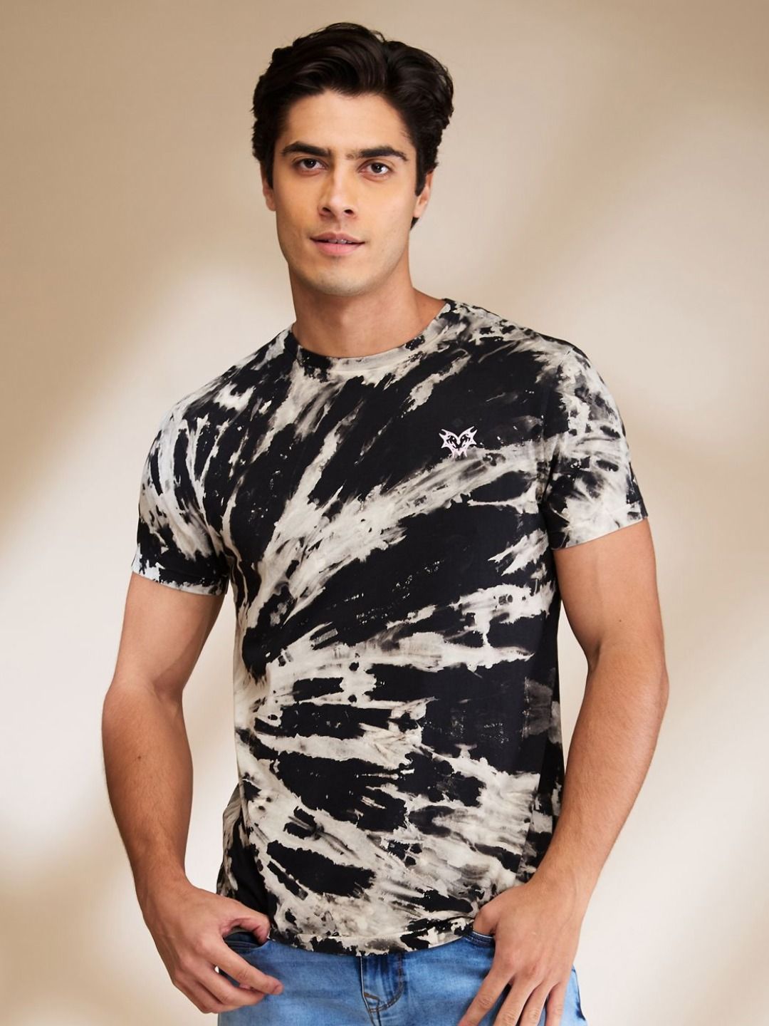 Being Human Men Abstract Printed Round Neck Cotton T-shirt
