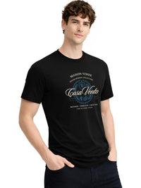 ADRO Typography Printed Round Neck Cotton Regular Fit T-shirt
