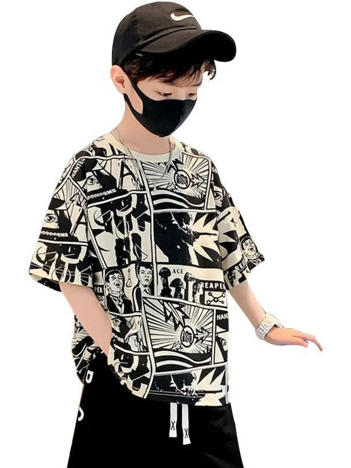 YK Boys Printed Pockets T-shirt