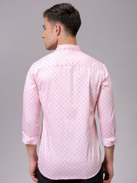 The Indian Garage Co Men Spread Collar Geometric Printed Cotton Slim Fit Formal Shirt