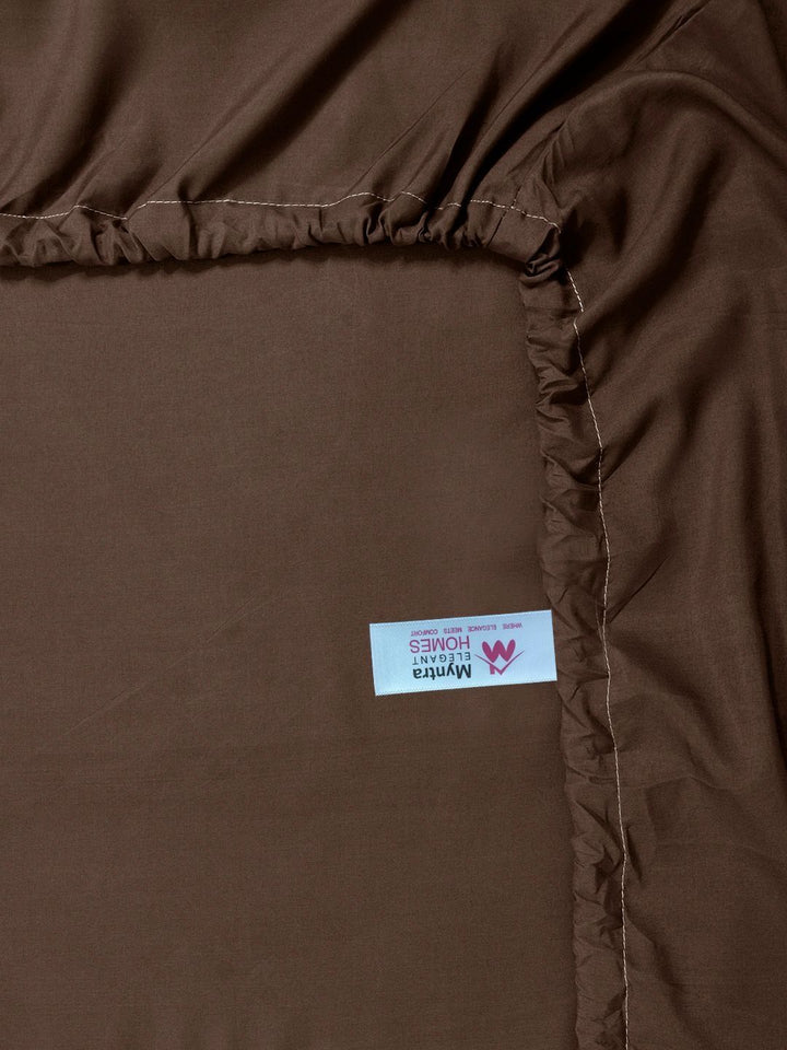 Myntra Elegant Homes Brown 400 TC Bedsheet with 4 Pillow Covers