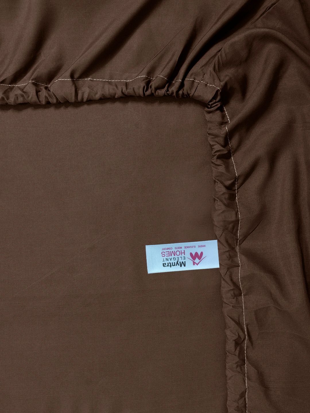 Myntra Elegant Homes Brown 400 TC Bedsheet with 4 Pillow Covers