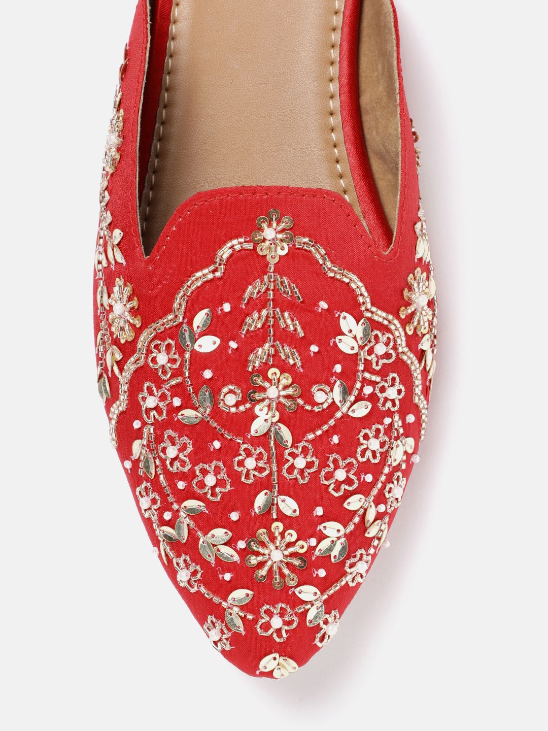 House of Pataudi Floral Embellished Mules