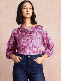 all about you Floral Printed Puff Sleeve Top