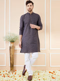 See Designs Ethnic Motifs Woven Design Long Sleeves Straight Kurta & Pyjama