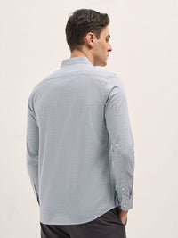 THE BEAR HOUSE Men Spread Collar Geometric Printed Pure Cotton Tailored Fit Formal Shirt