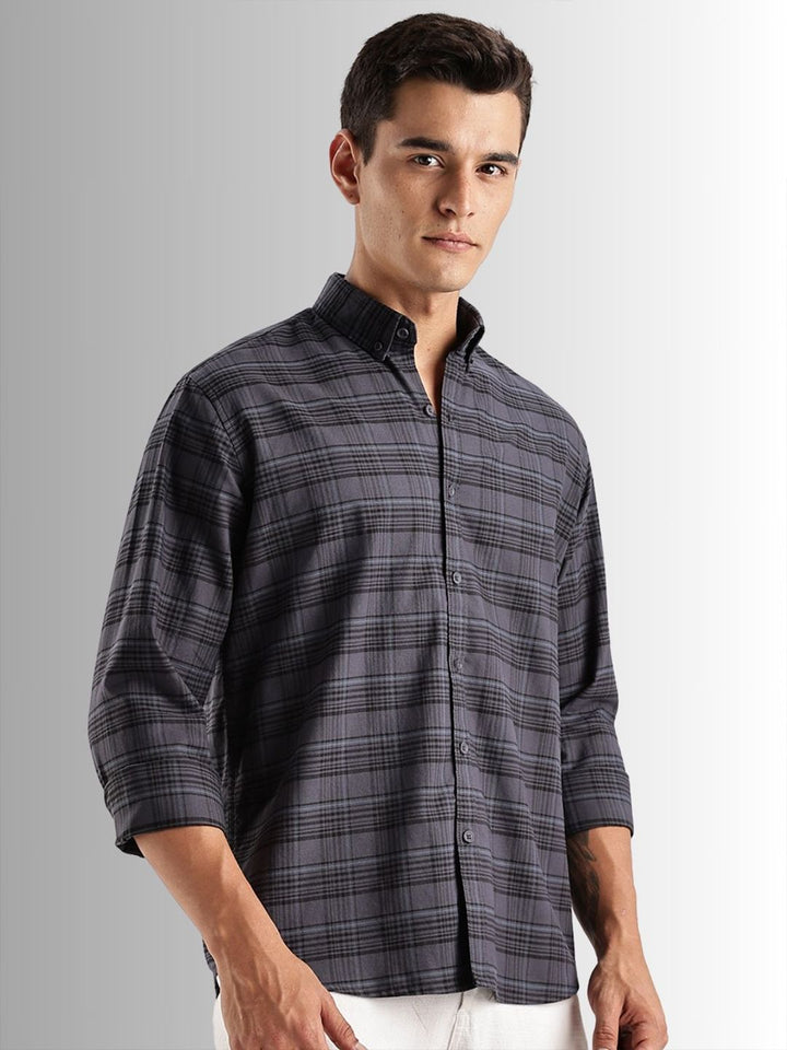 ADRO Standard Tartan Checks Baju Kasual Berpetak