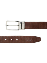Teakwood Leathers Men Textured Leather Reversible Formal Belt