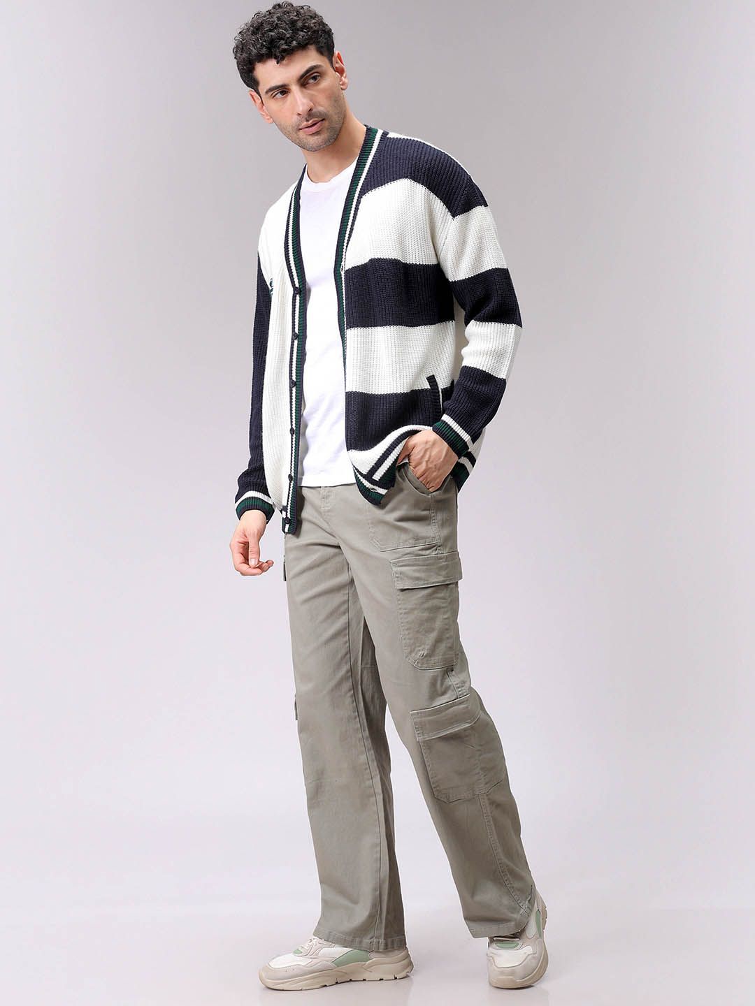 The Indian Garage Co Men Colourblocked Cardigan