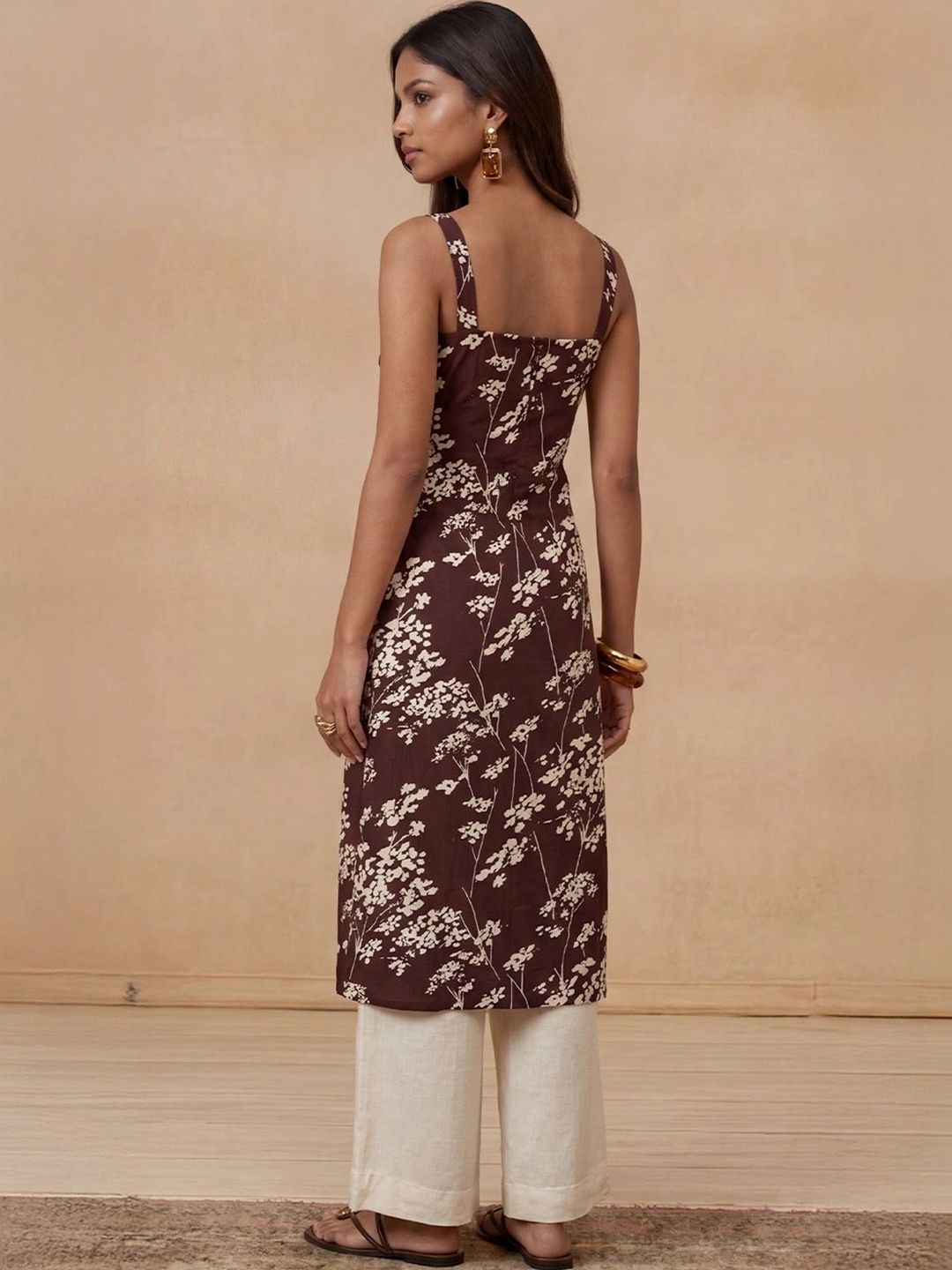 Rumah Wanita Chikankari Floral Printed Chikankari Floral Kurta