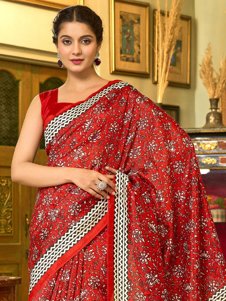 Saree mall Ethnic Motifs Art Silk Bhagalpuri Sarees