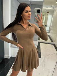 all about you Women Solid Fit & Flare Dress