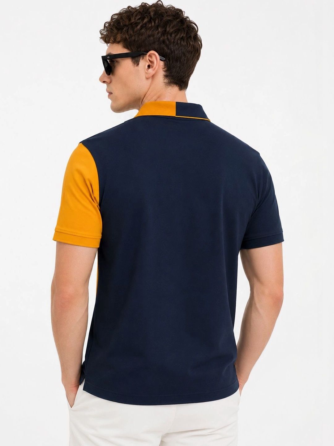 ADRO Men Colourblocked Polo Collar T-shirt