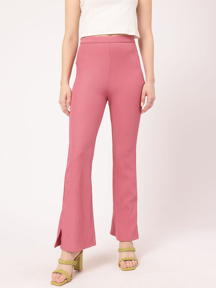 DressBerry Women Diva Down Self Striped Trousers