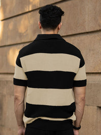 Powerlook Men Colourblocked Polo Collar Pure Cotton Slim Fit T-shirt