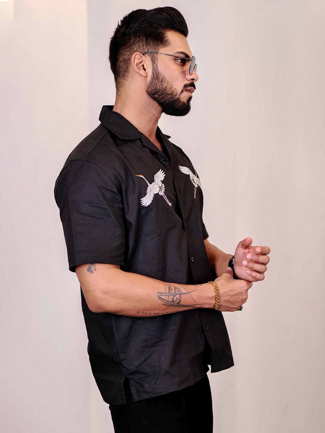 Baju Kasual Kapas Kolar Cuba Eszett Floral Printed