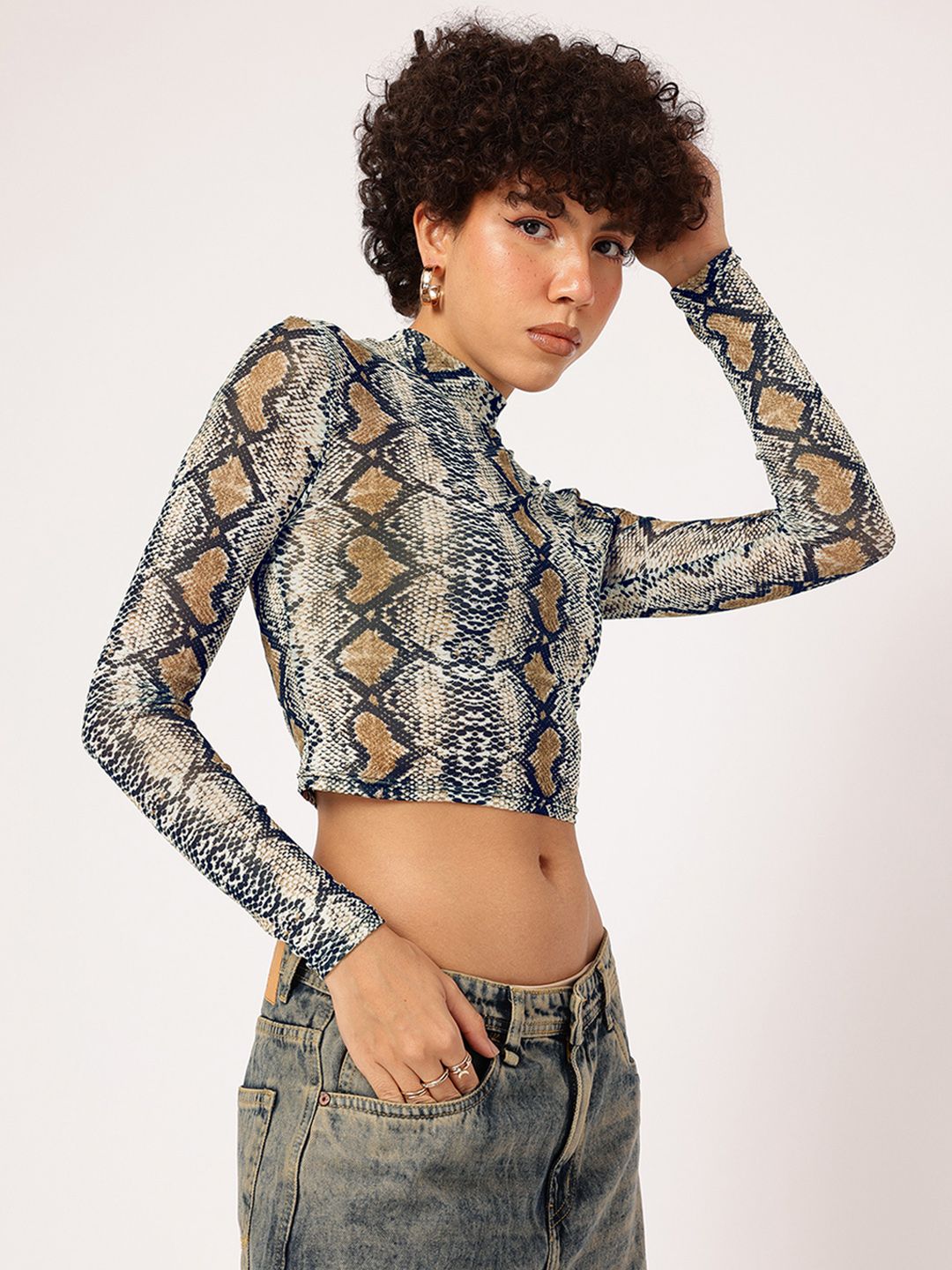 DressBerry Wild Card Crop Fitted Top