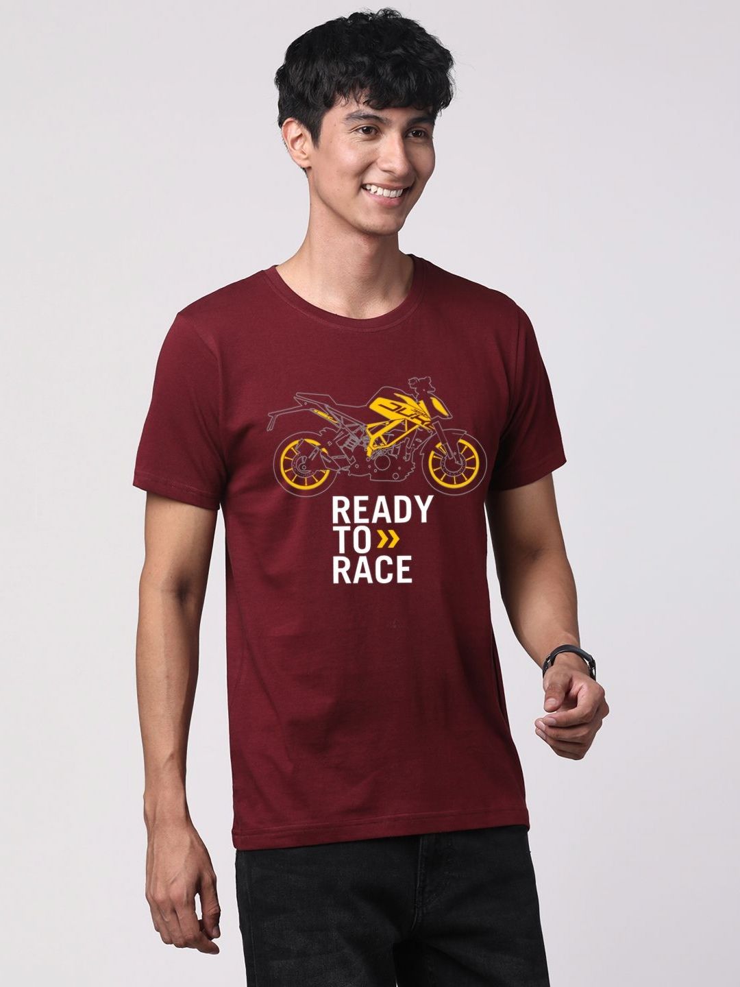 ADRO Men Graphic Printed Round Neck Cotton T-shirt