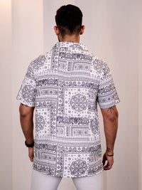 Eszett Men Ethnic Motifs Printed Cuban Collar Casual Shirt