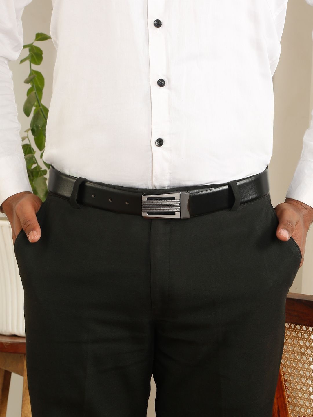 Teakwood Leathers Men Leather Reversible Belt